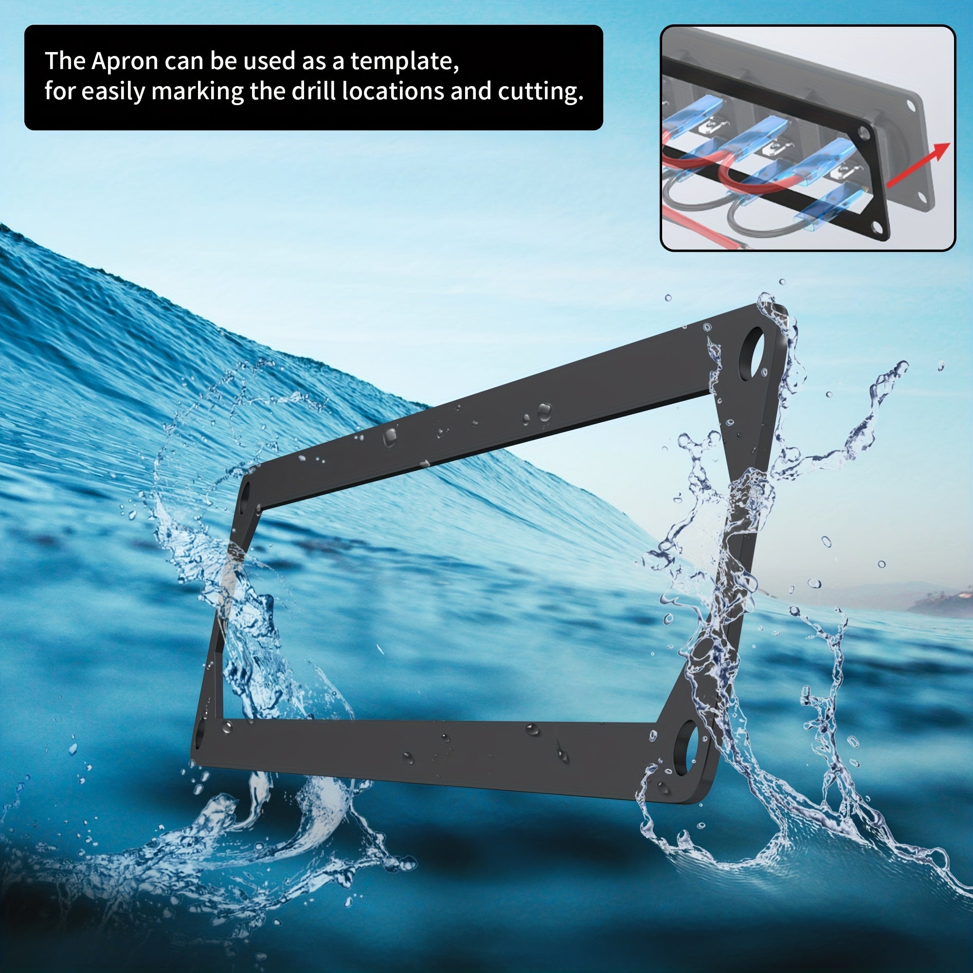 12V 20A Red LED 6-Gang Rocker Switch Panel for Marine Boat Car UTV