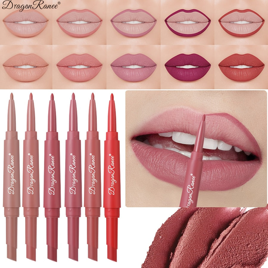 Set de perfilador de labios y lápiz de labios de 12 tonos para mujer mate no pegajoso de nude a audaz