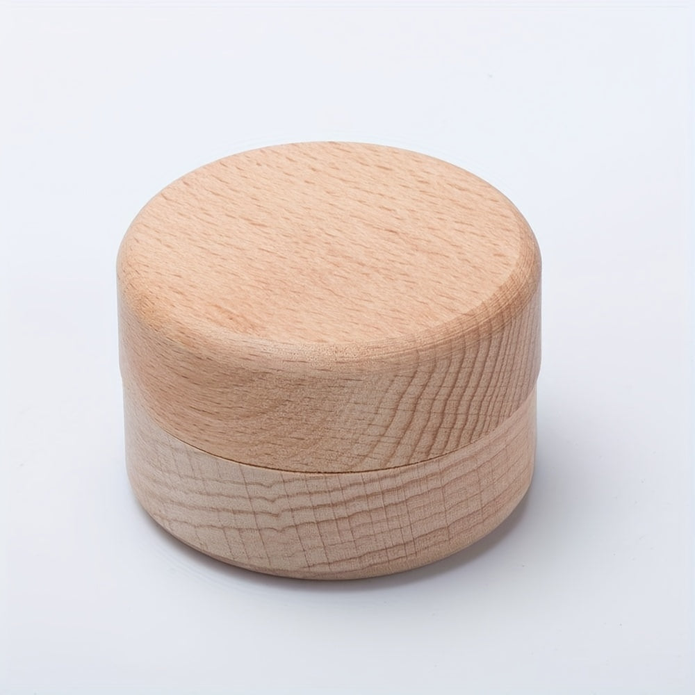 Круглая шкатулка для украшений из бука для колец, серег и ожерелий