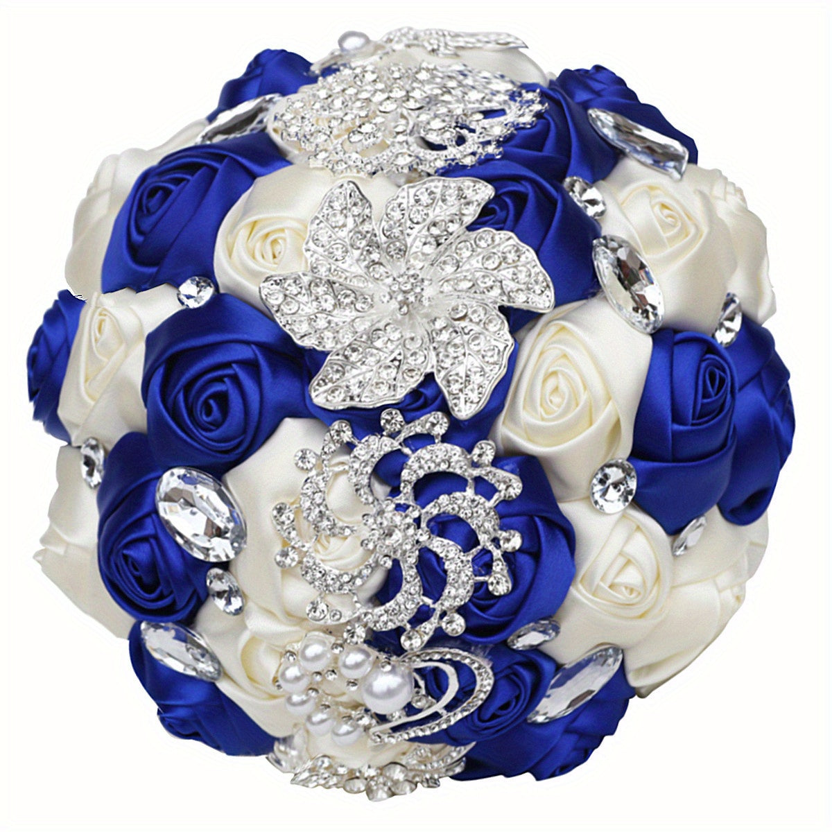 Satin Wedding Bouquet for European and American Brides with Ribbon Finish