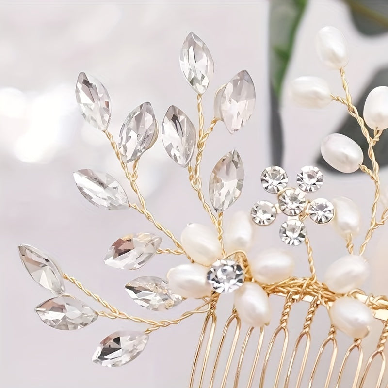 Elegant Crystal Hair Combs with Pearls for Weddings and Parties Stylish Bridal Hair Accessories