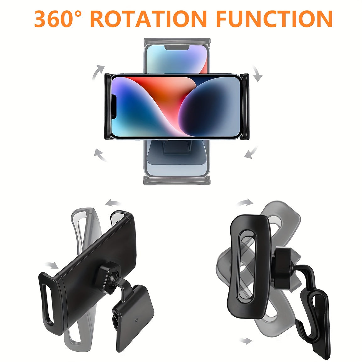 Car Backseat Organizer Headrest Hooks with Tablet Phone Holder ABS