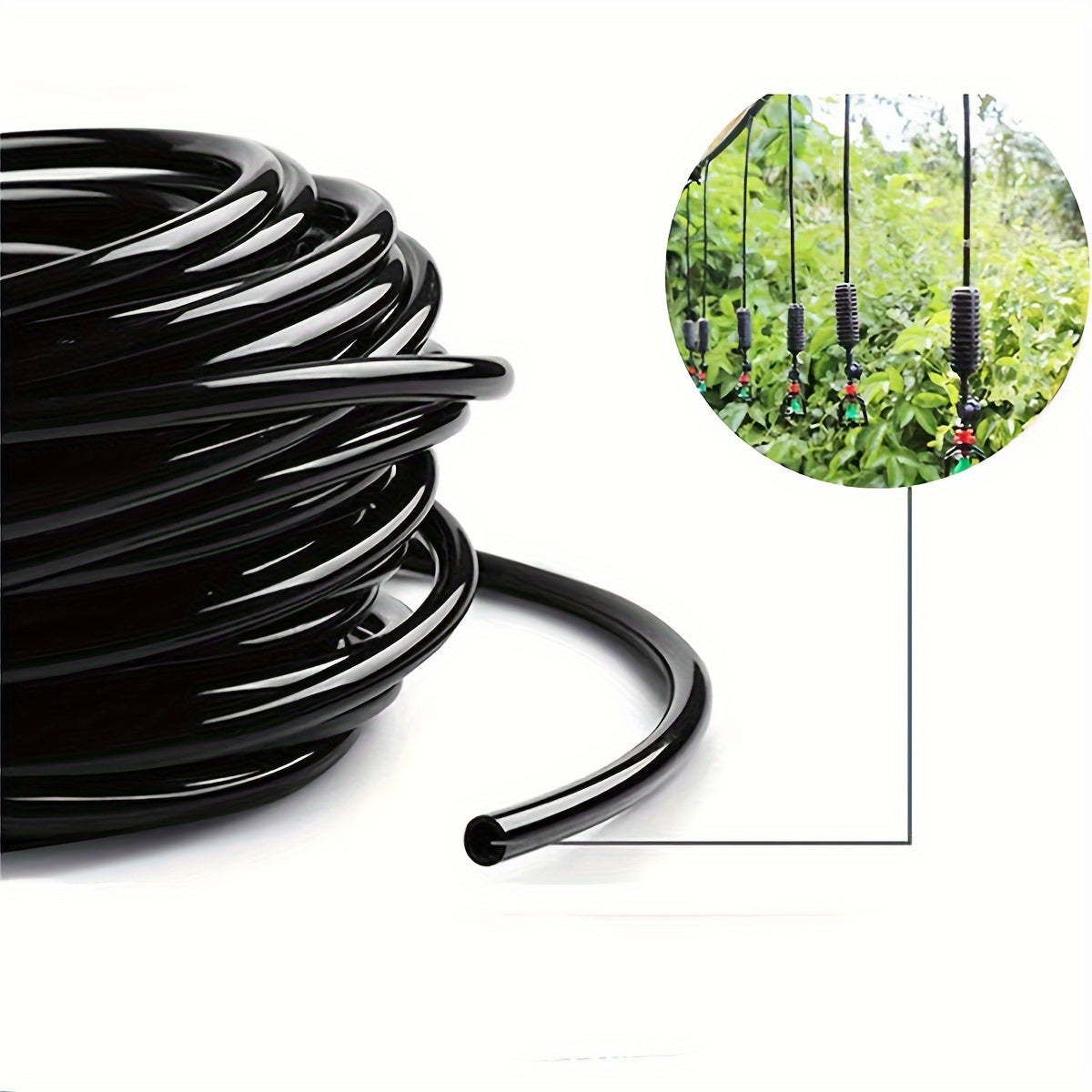 50m og'ir vaznli qora PVC bog' hovuz shlangi, tashqi foydalanish uchun ulashlar bilan