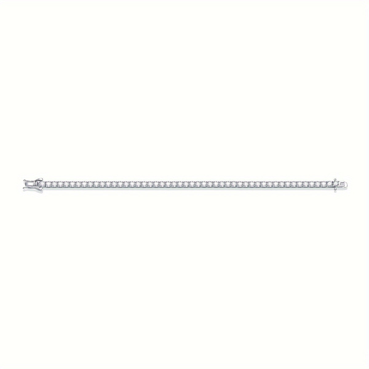 Zarif Moissanite Bilaguzuk, 4.7ct-17ct tosh bilan S925 Kumush Ramkada, To'ylar, Nikohlar, Yubileylarga va Sovg'alarga Ideal | 18K platina qoplamasi va haqiqiylik sertifikati bilan birga keladi