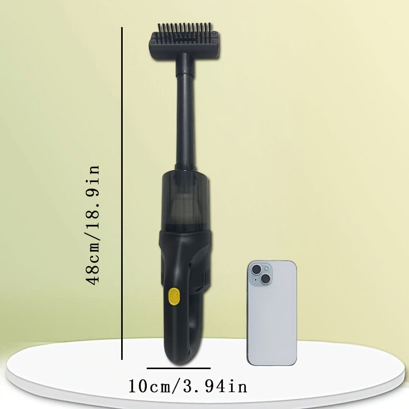 1 шт. Высокопроизводительный беспроводной пылесос с силой всасывания 15 кПа - стильный черный ручной, USB перезаряжаемый, низкий уровень шума, простое управление одной кнопкой для дома и автомобиля с насадкой для щелей и корпусом из АБС.