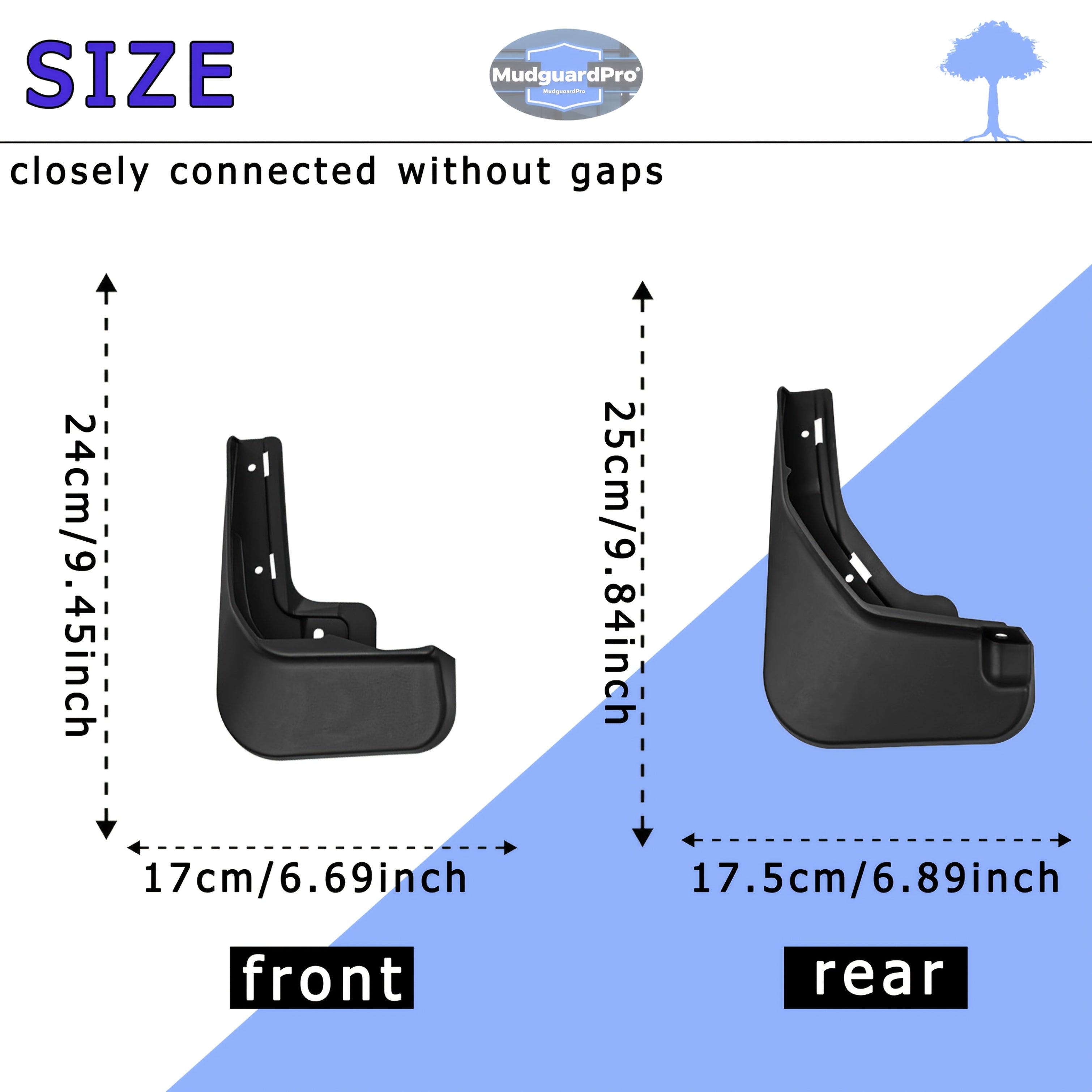 Juego de 4 protectores de barro para coche, de goma, conjunto de protección contra salpicaduras y arena