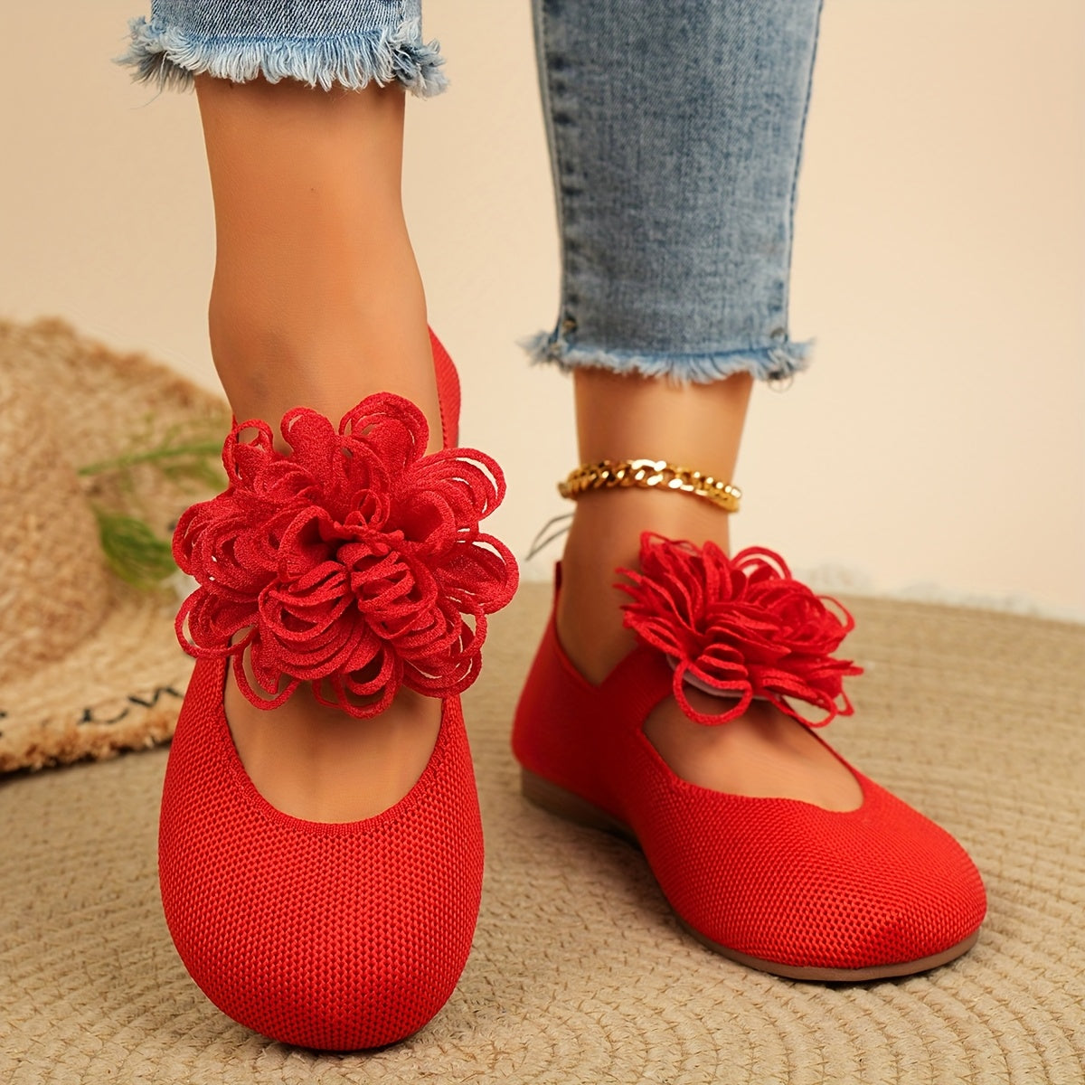 Women's Slip-On Flats Black Cushioned All-Season Dress and Casual Shoes