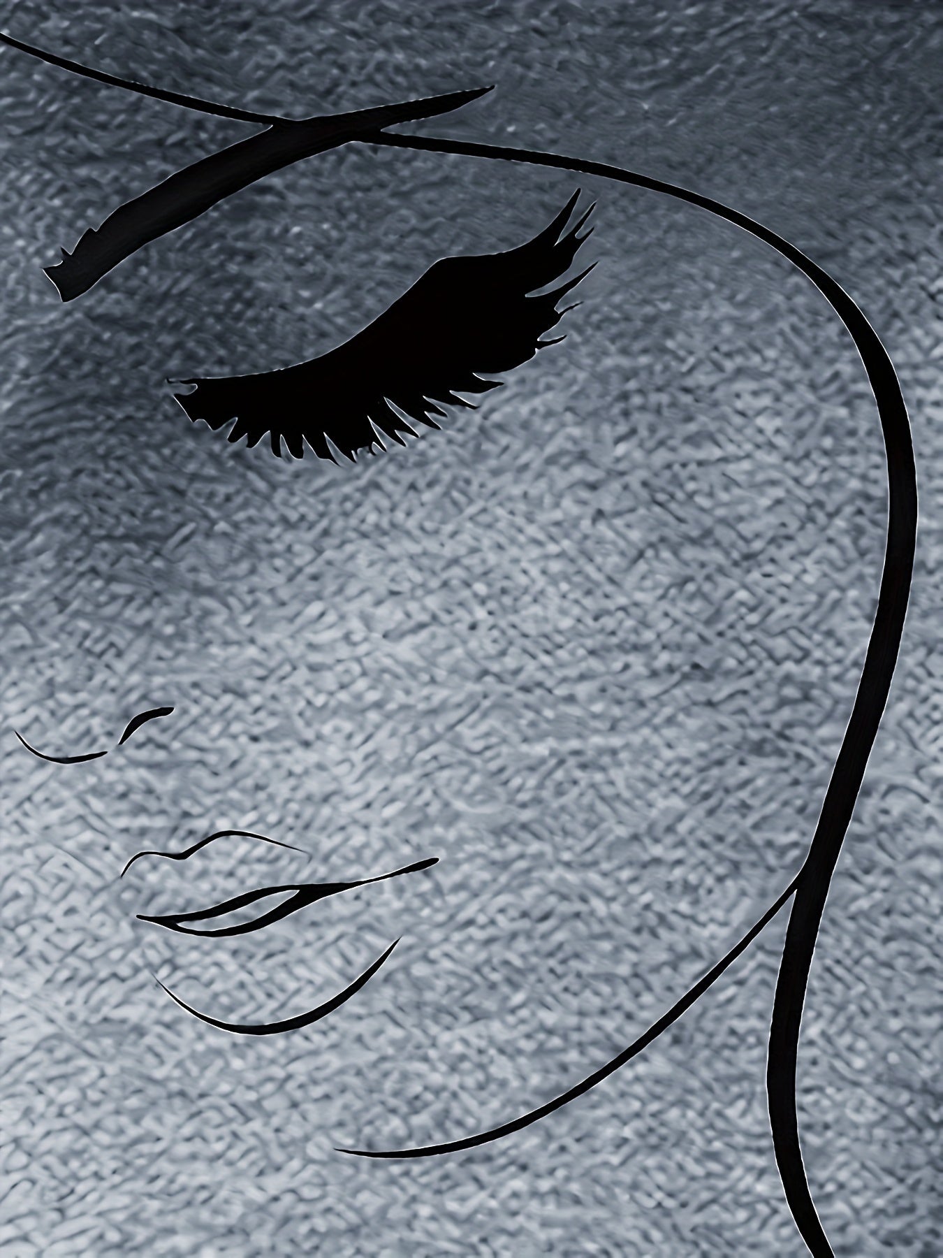 Camiseta de manga larga para mujer con estampado de rostro abstracto poliéster casual otoño primavera