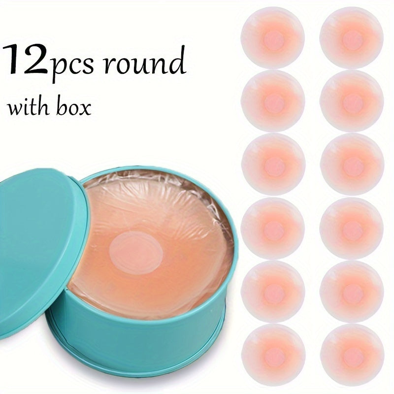 12 Silicone Nipple Covers Reusable Seamless Invisible Bra Padding Set