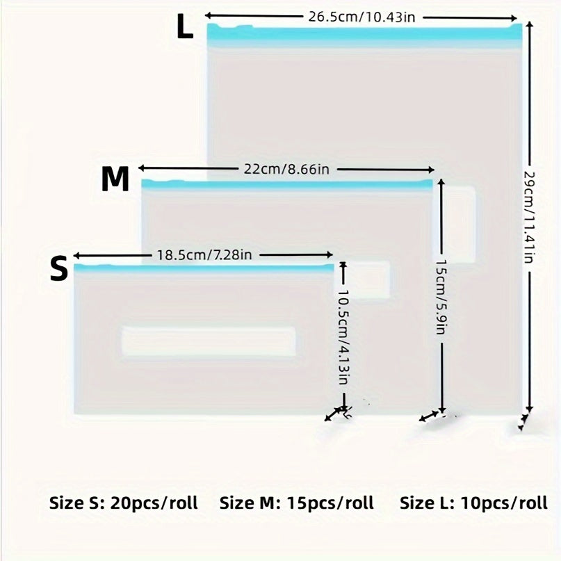 45 прочных пластиковых мешков для хранения с застежками-молниями для организации продуктов, многоразовые
