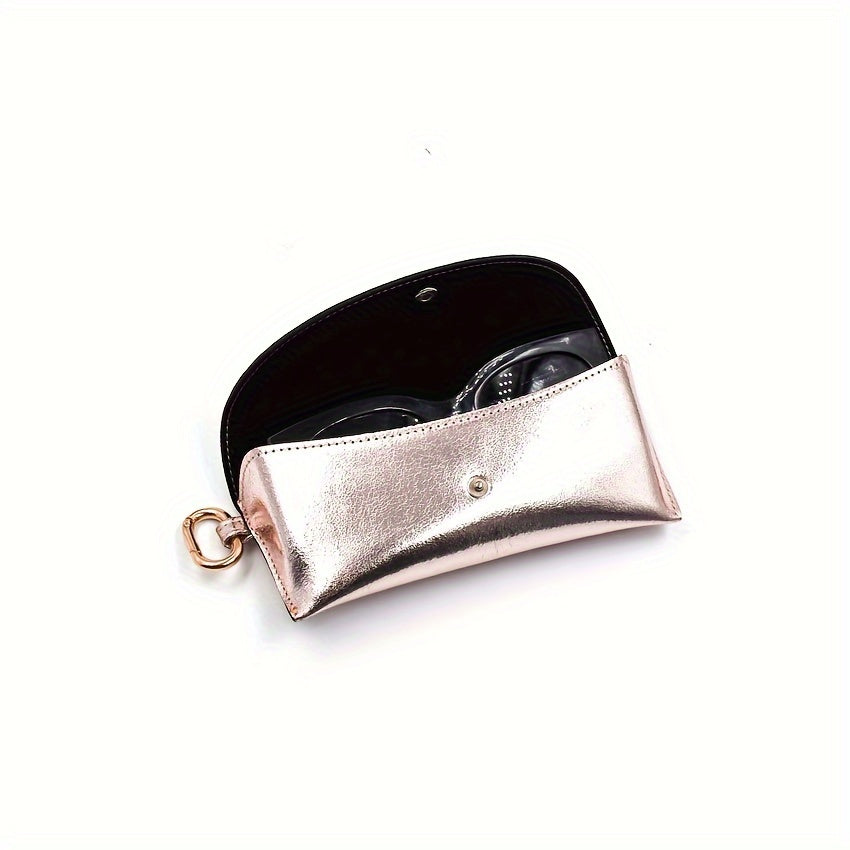 Golden Eyewear Case with Hook for Easy Access and Protection