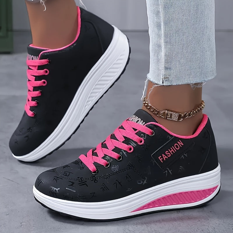 Women's Sneakers Synthetic Mesh Breathable Casual Low-Top Brown White Yellow