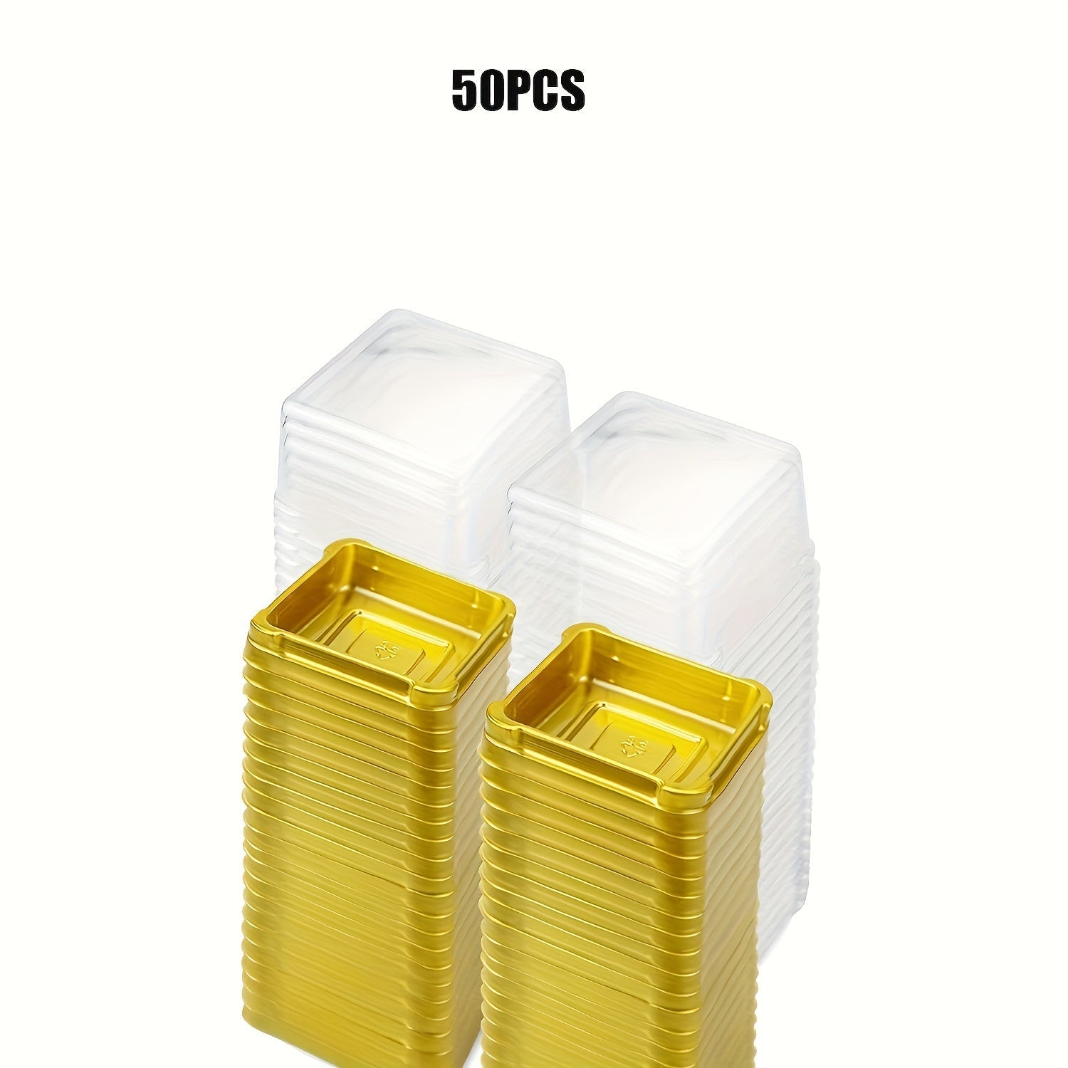 Одноразовые пластиковые контейнеры для десертов с крышками, 50 штук, для мини-капкейков и упаковки