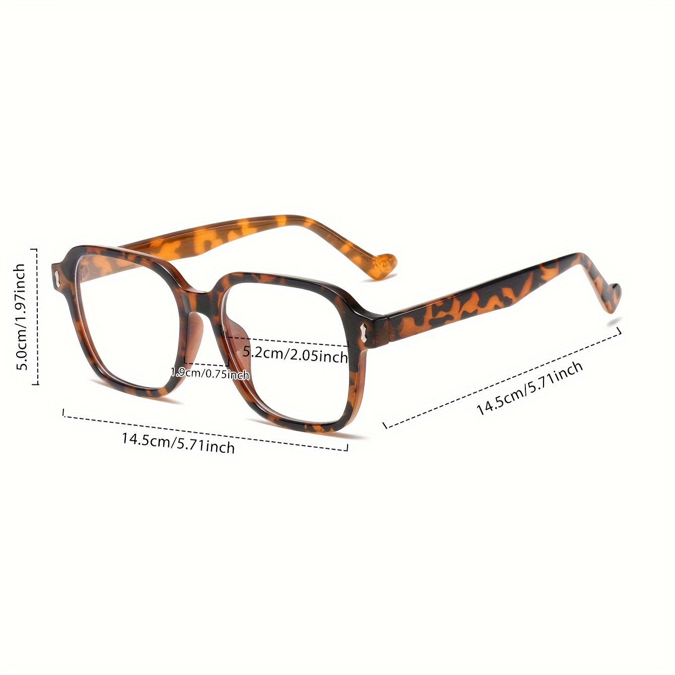 Унисекс ретро очки с квадратной оправой из черепахового пластика с прозрачными линзами