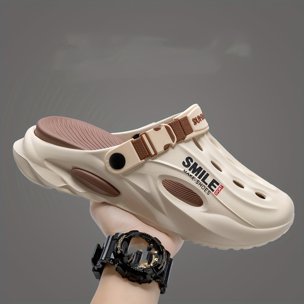 Women's EVA Slide Sandals with Adjustable Straps Indoor Outdoor Lightweight White Beige Blue