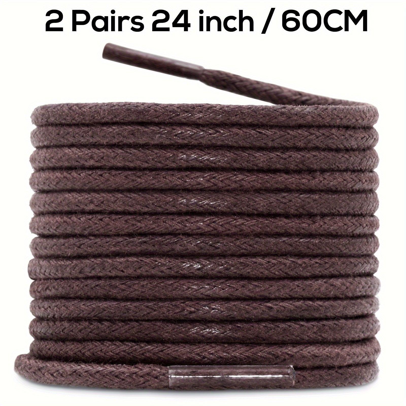 Unisex Waxed Shoelaces 0.25cm Thick Round Replacement Multi-Coloured 4 Pairs