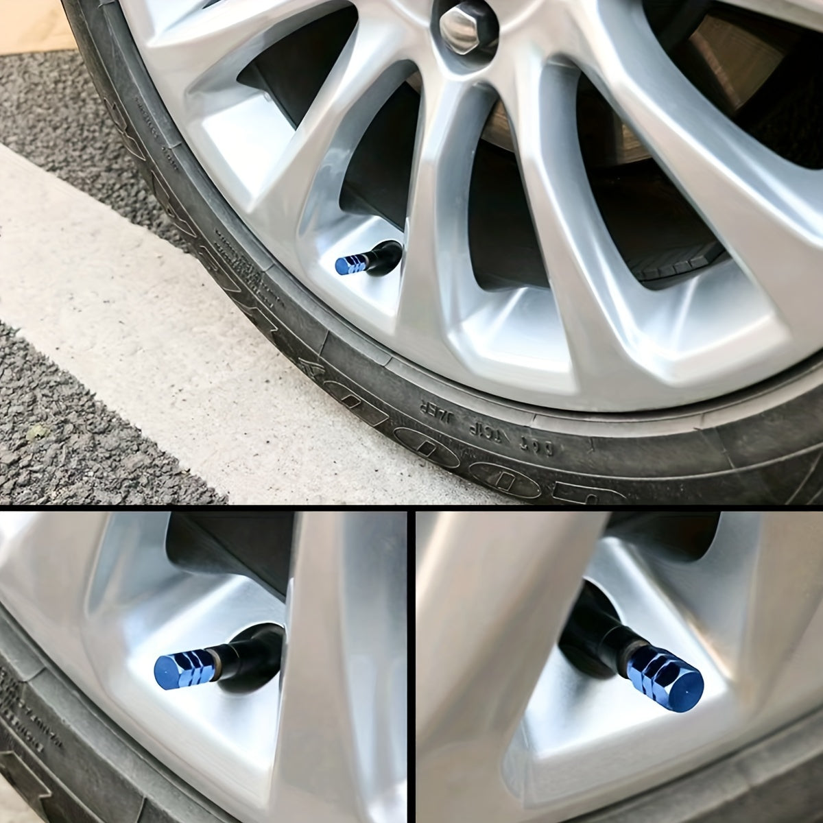 Juego de 4 tapas de válvula de neumático de aleación de aluminio para coches, motocicletas, bicicletas