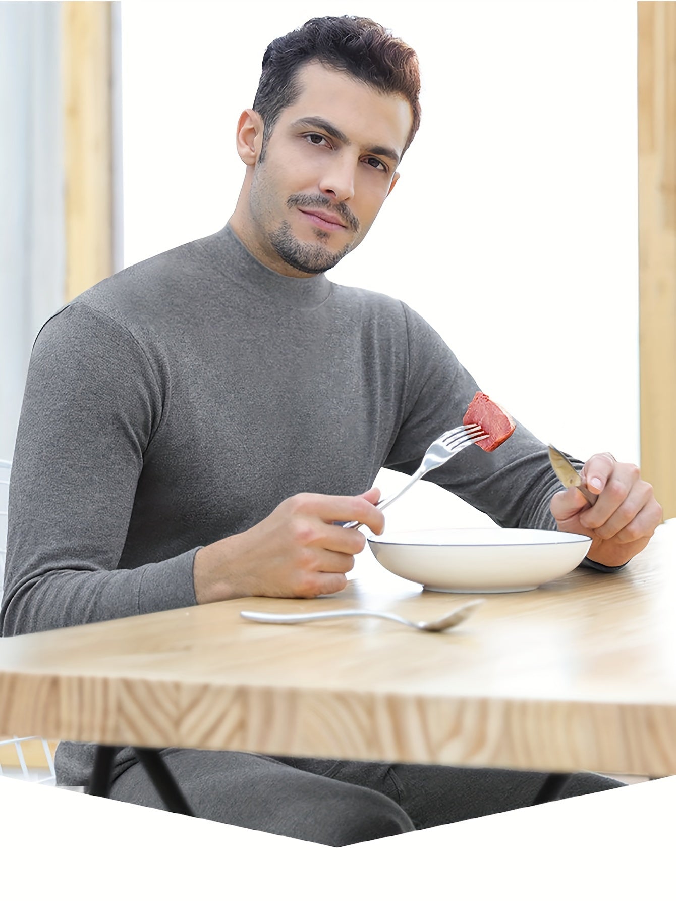 Men's Multicolored Thermal Underwear Set Long Sleeve Pajama Pants Fall Winter