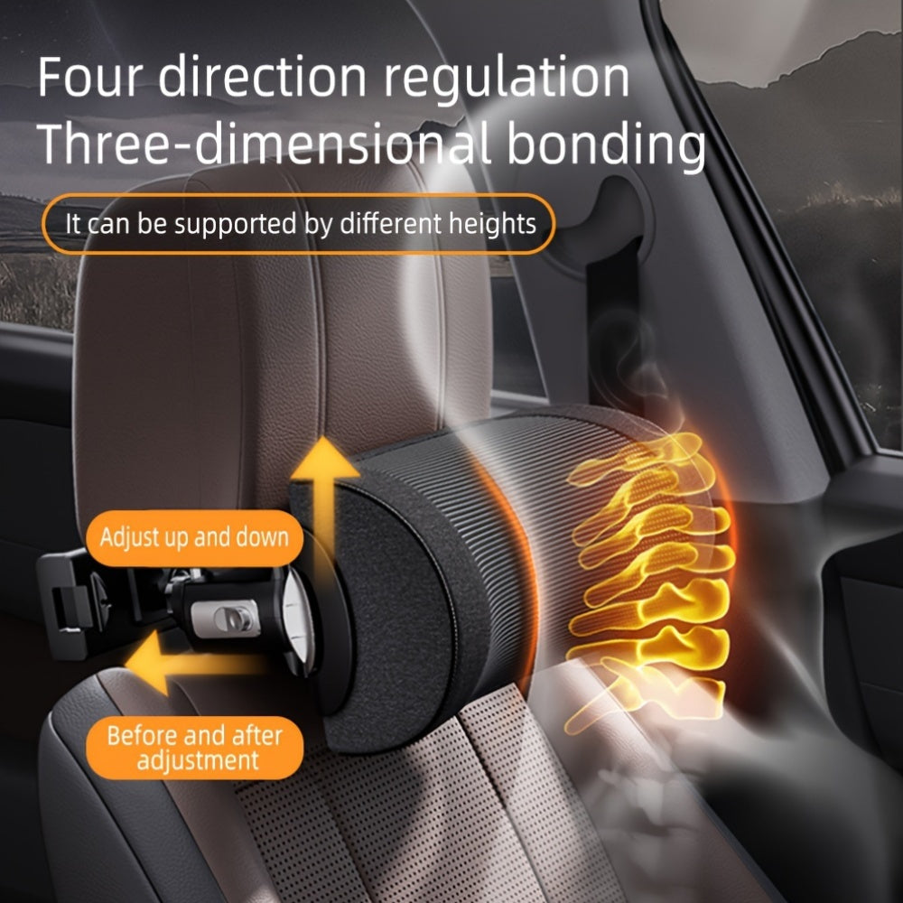 Memory Foam Car Neck Pillow with Adjustable Headrest for Cervical Support