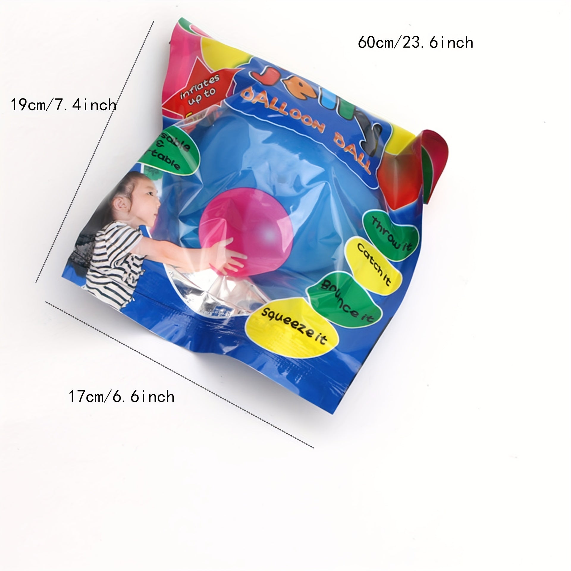 Giant Transparent Bubble Ball Inflatable Toy for Outdoor Play Water Pump Tool Blue 80cm