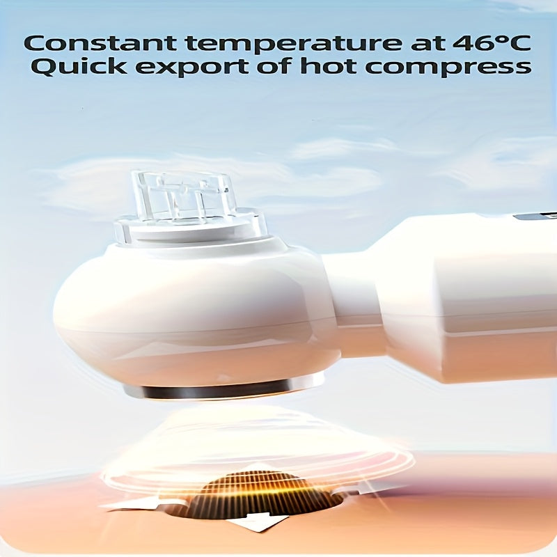 6-in-1 Электр қара нүктелерді кетіруші вакуум USB зарядкасымен, жылу компрессы, терең тазалау, қайта зарядланадиган литий батареясы