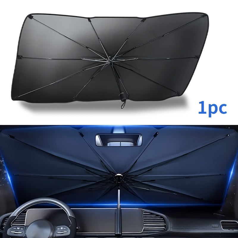 Серебристая солнцезащитная шторка для переднего стекла автомобиля, защита от ультрафиолетовых лучей, сворачивающаяся, подходит для всех автомобилей