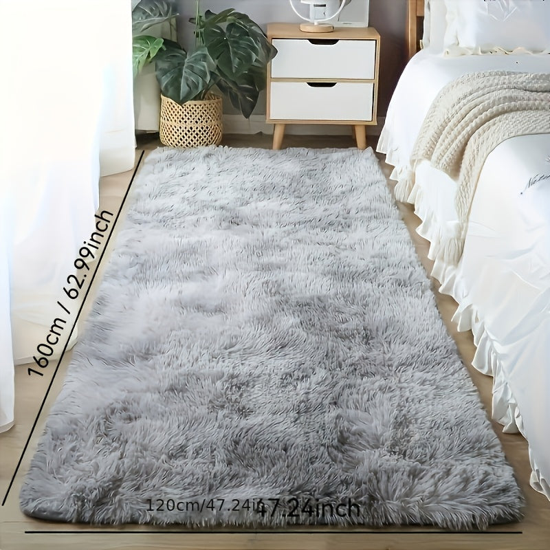 Plush Shaggy Area Rug Soft Polyester Fiber Easy to Clean Stain Resistant