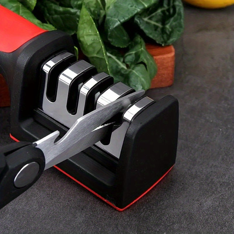 Knife Sharpener 4-Stage Diamond and Ceramic Rods Professional Kitchen Tool