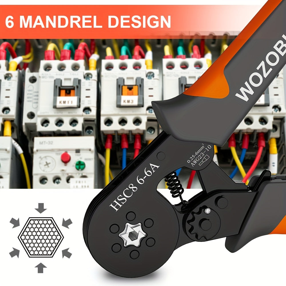 Ratchet Crimping Tool Set with Wire Stripper and Pliers Carbon Steel No Power Needed
