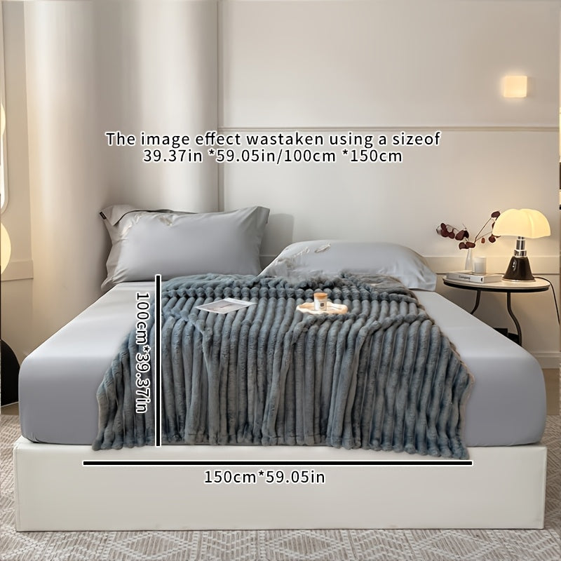 Manta de pelo sintético de lujo para sofá, cama, viaje, suave, para todas las estaciones