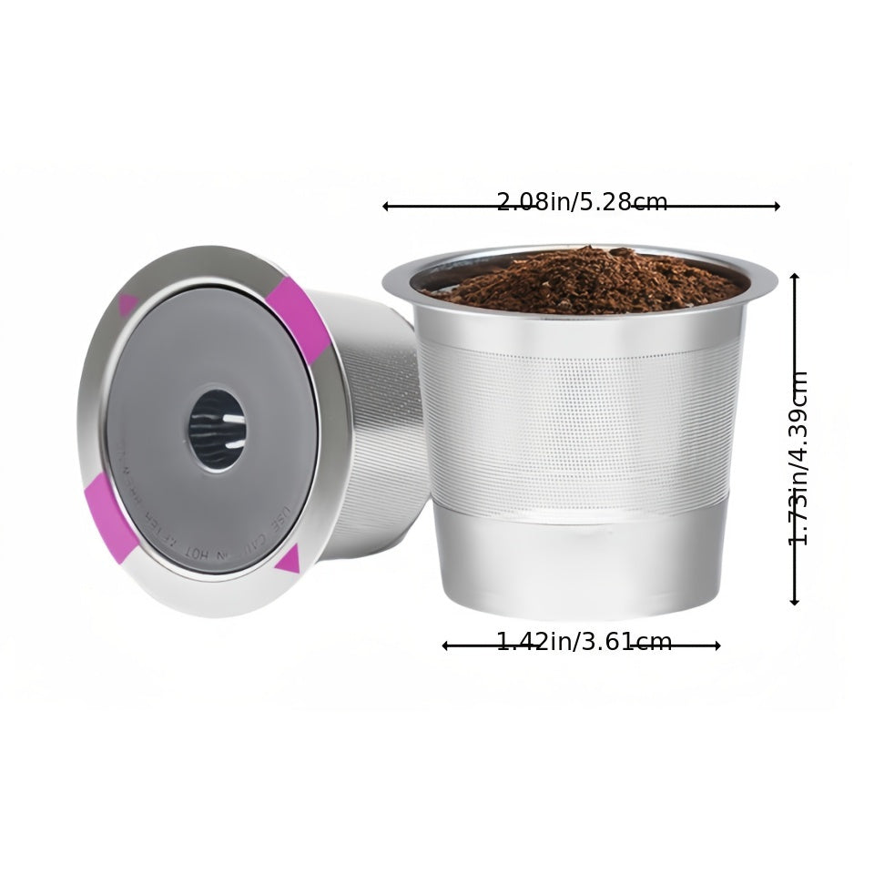 Keurig uchun Gasket bilan 1/2 Paket Qayta ishlatiladigan Stainless Steel Qahva Filtri