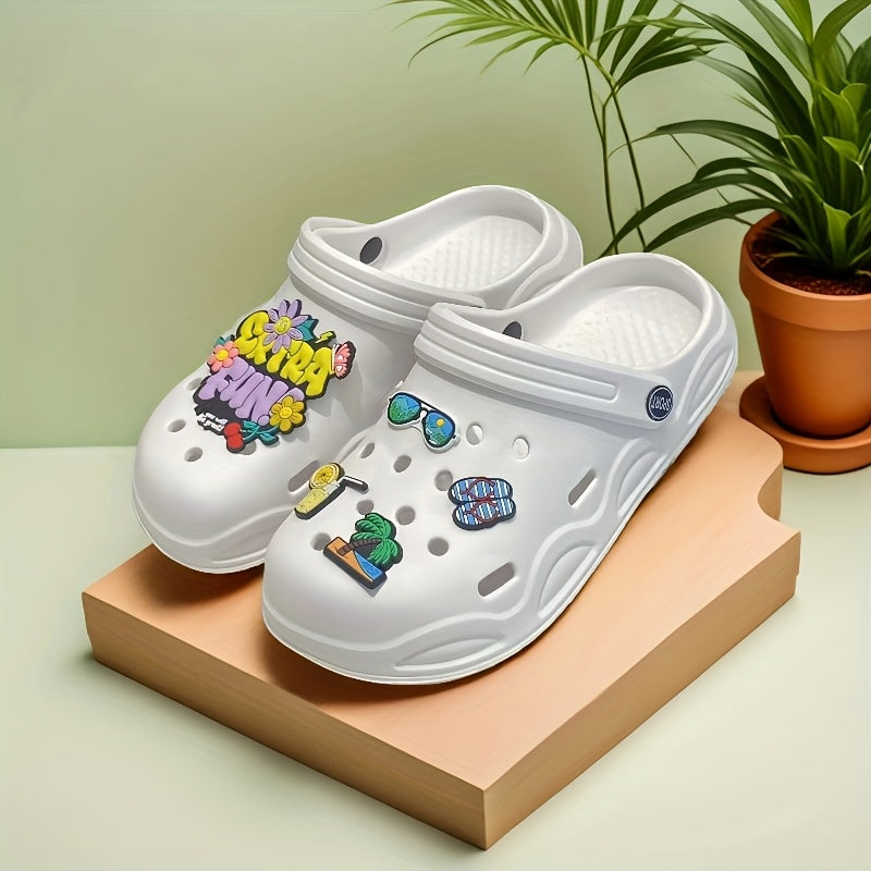 Женские летние пляжные тапочки EVA шлепанцы белый черный садовые сандалии