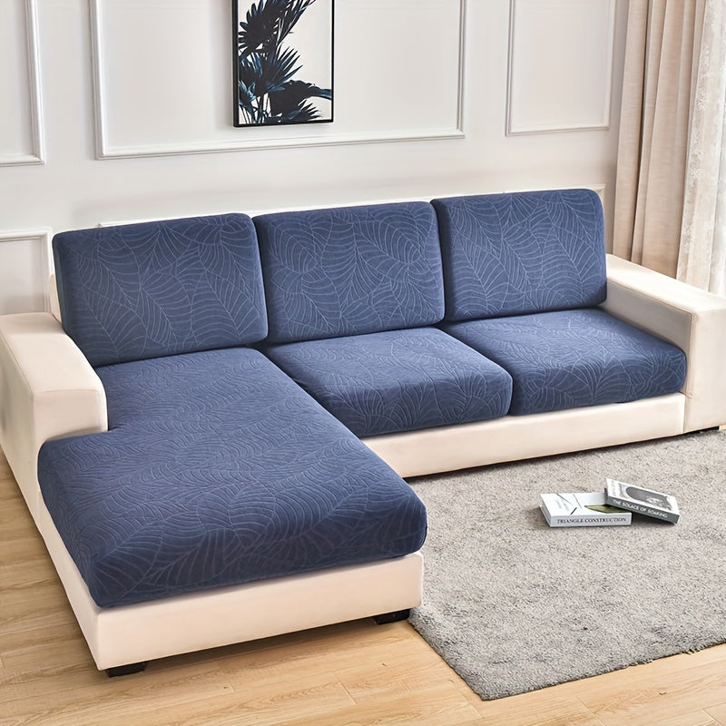 Waterproof Sofa Cover with Large Leaf Jacquard Design All-Season Dust Spill Protection Durable Washable