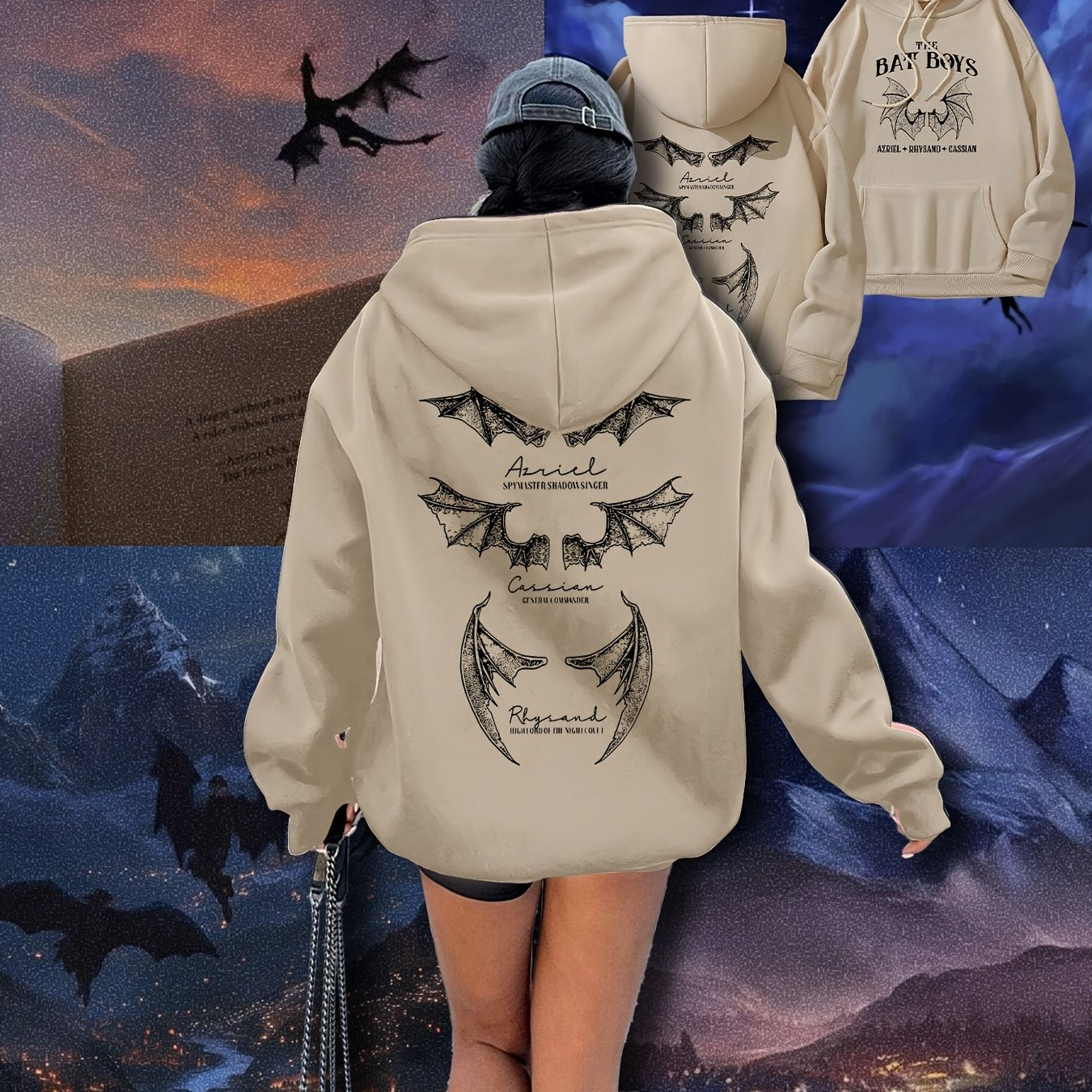 Мужская повседневная толстовка с черной летучей мышью, иллюстрация, карманы, осень-зима, комфорт