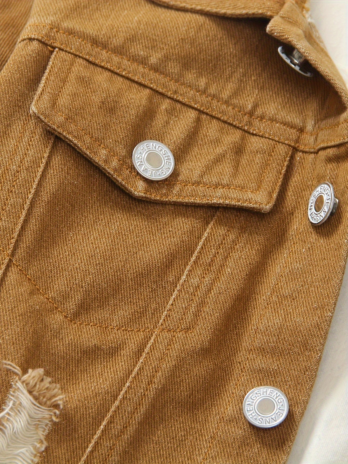 Denim Long-Sleeved Suit for Men and Children with Elastic Waist for Spring and Autumn