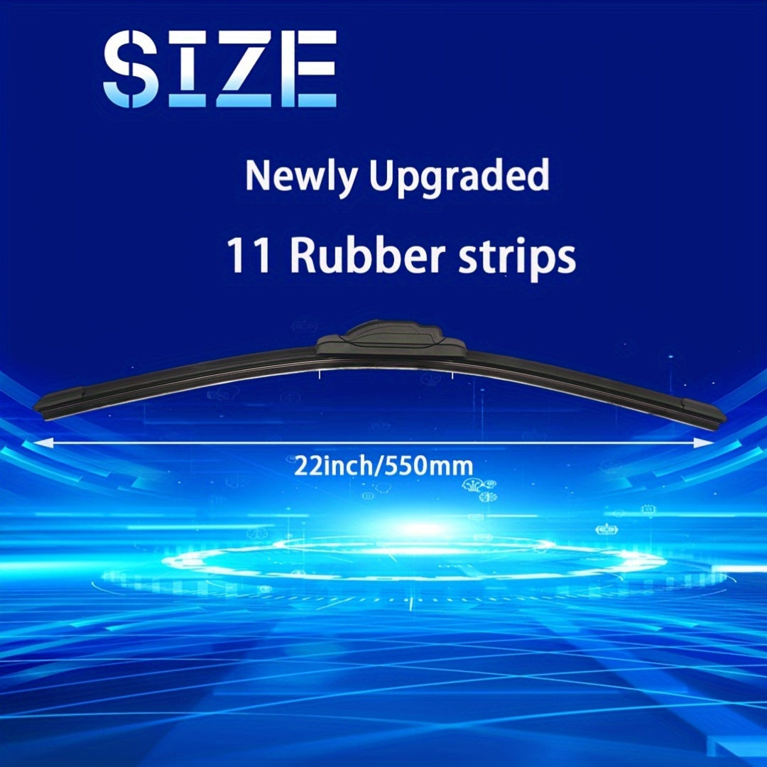All-Season Rubber Wiper Blade for Car Windshield Durable Quiet Full Size