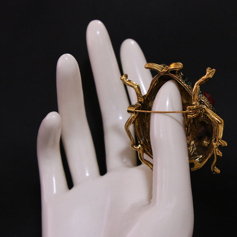 Ladybug Brooch Pin Rhinestone Insect Jewelry for Women Stylish Fashion Accessory