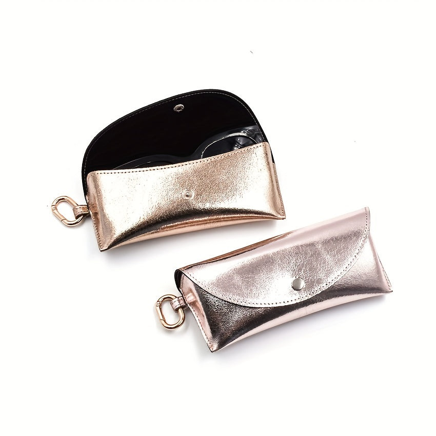 Golden Eyewear Case with Hook for Easy Access and Protection