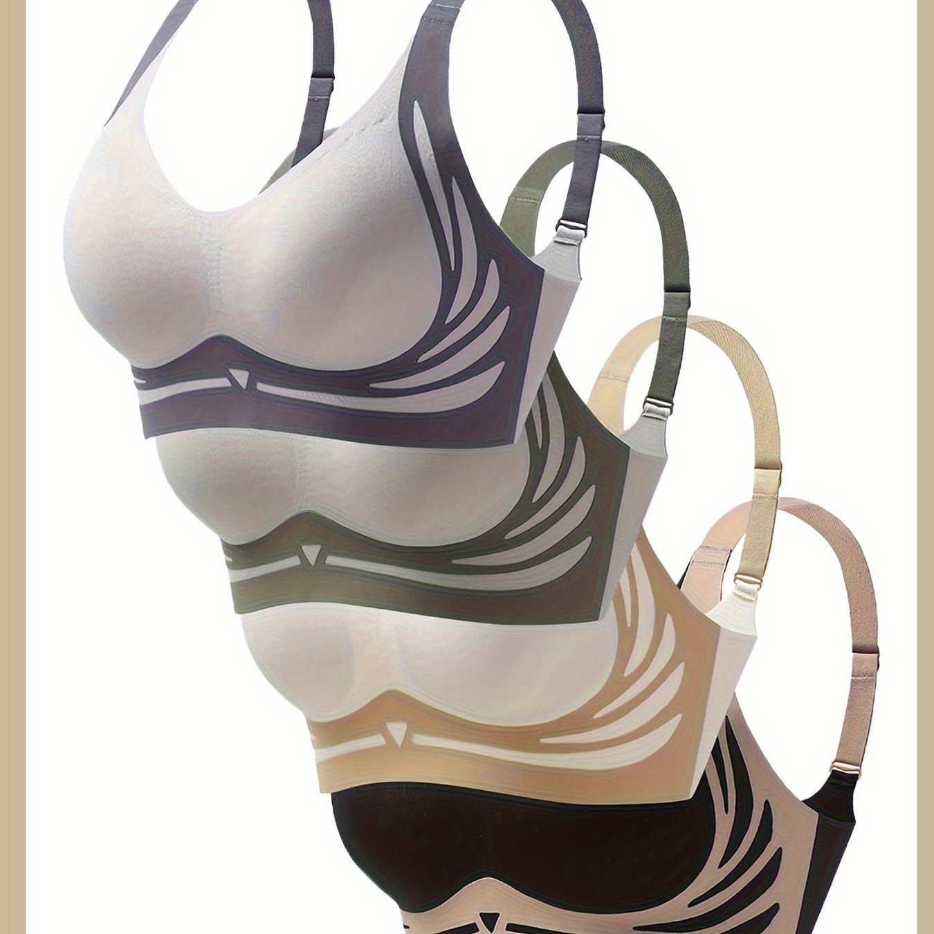 Sujetador casual cómodo para mujer negro una talla sin aros ni aros