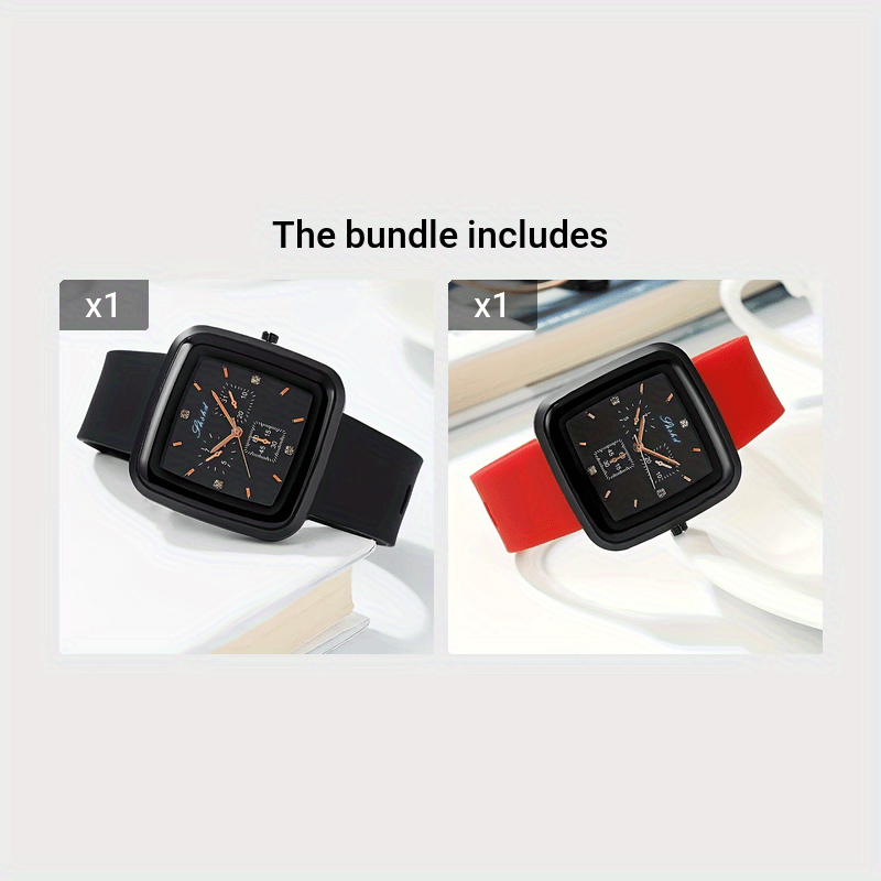 Women's Square Watch Autumn Winter Silicone Strap Minimalist Quartz Elegant