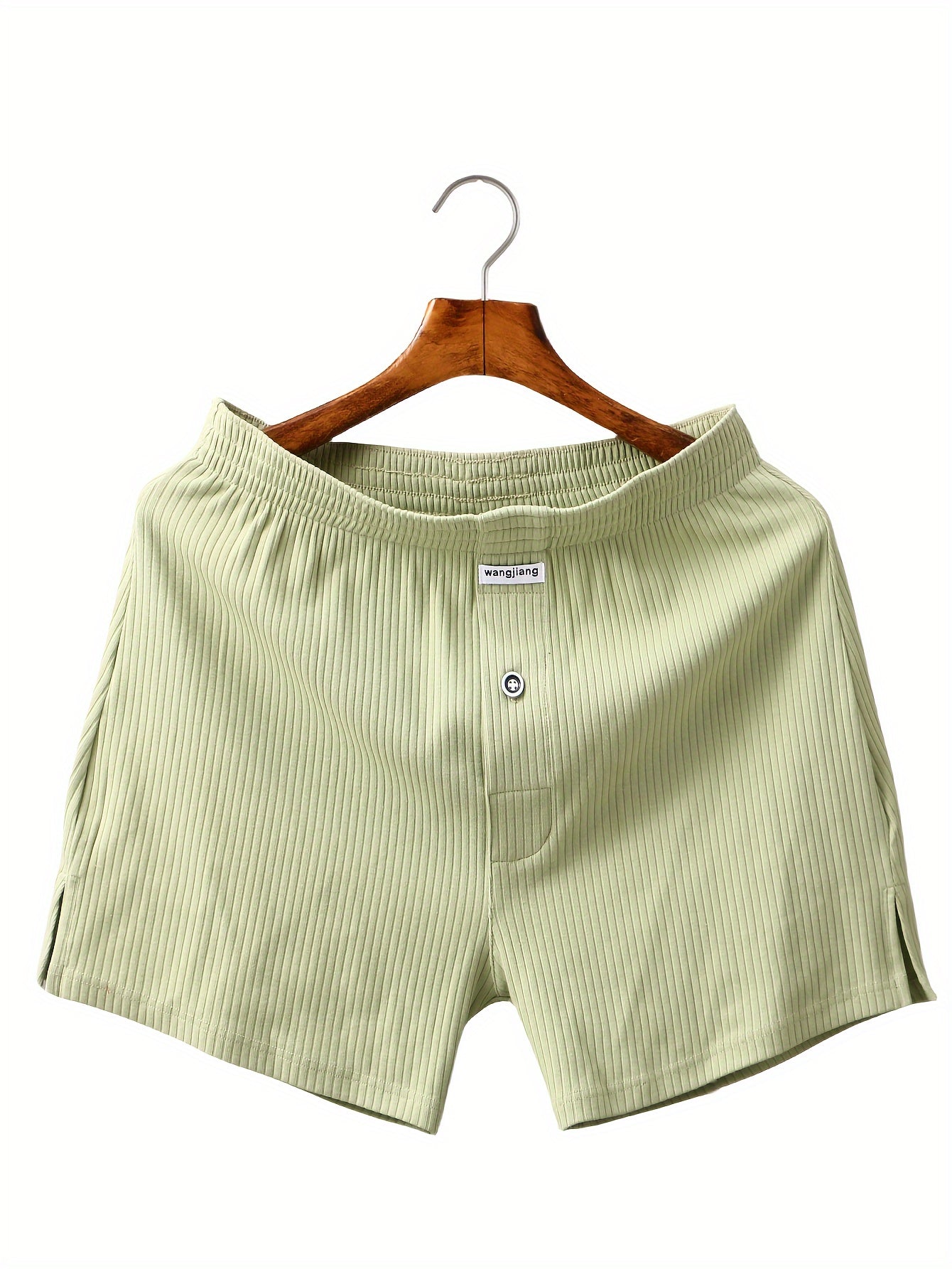 Men's Cotton Boxer Shorts with Button Fly Breathable Sleepwear and Lounge Wear