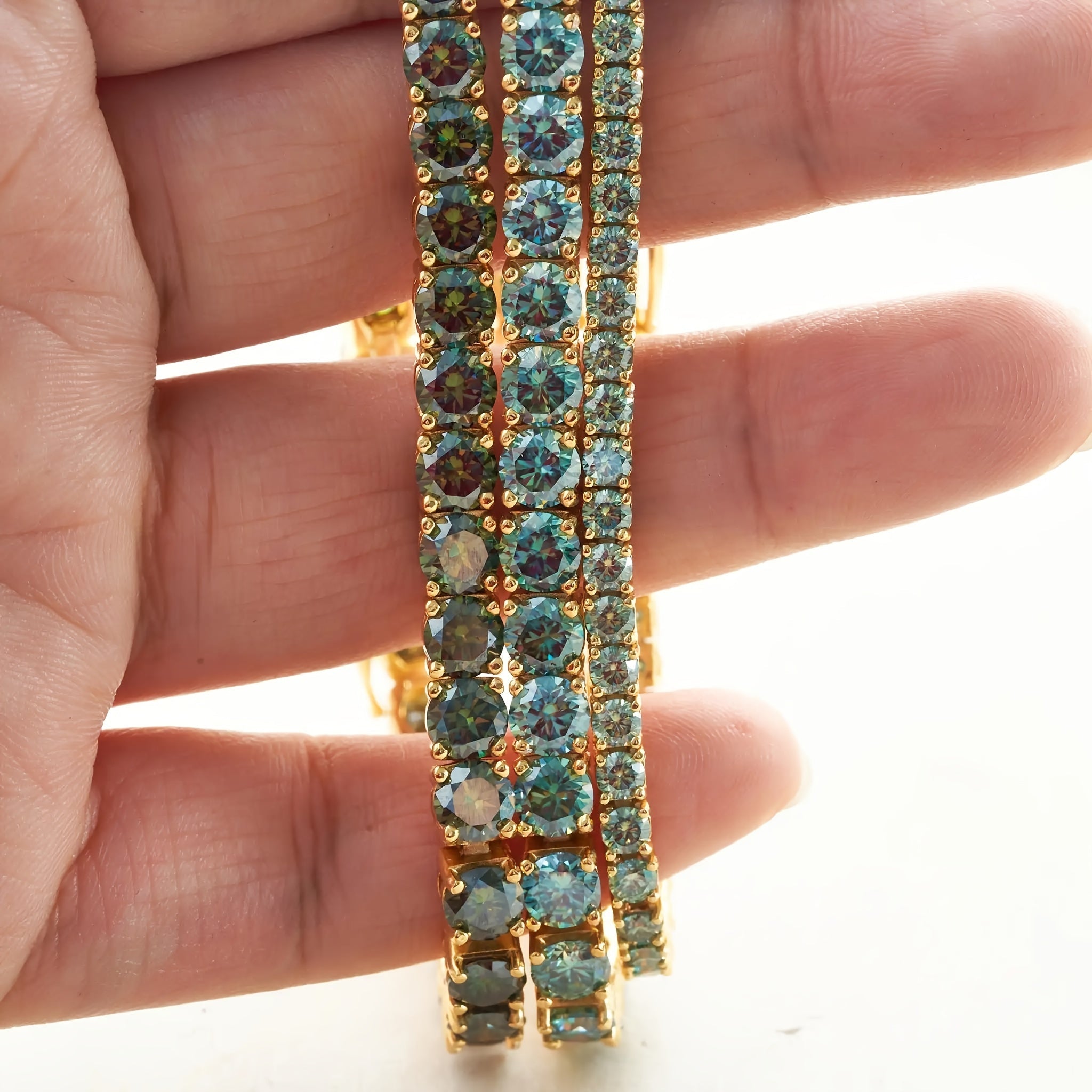 Moissanite Tennis Bracelet in Sterling Silver with Gift Box for Anniversary Wedding Birthday