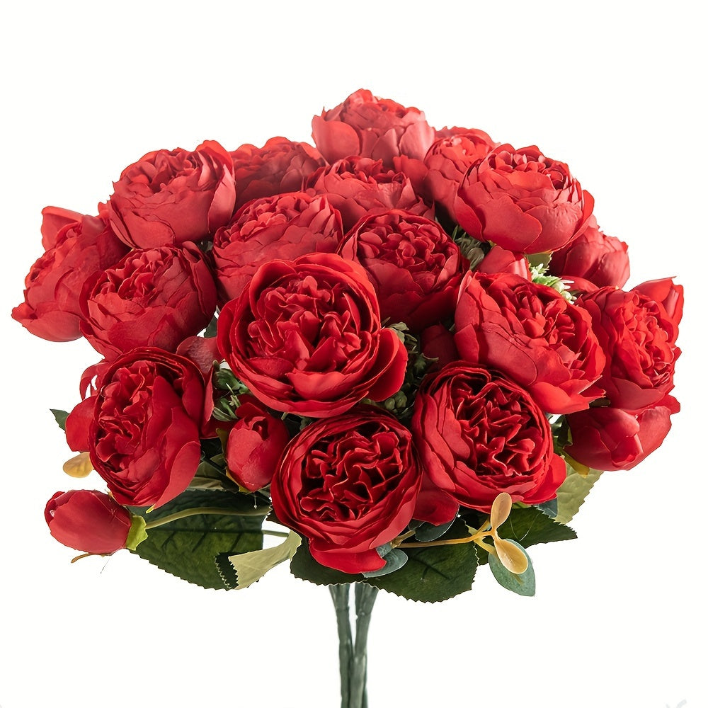 Винтажный искусственный цветок пиона, набор из 3 штук, идеален для семейных свадеб и вечеринок с премиум устойчивостью к окислению.