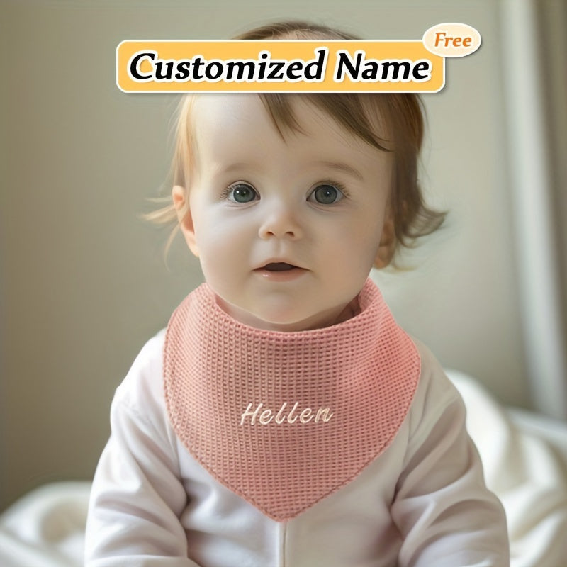 Set of 4 Children's Saliva Towels with Triangle Towel and Adjustable Mouthguard Soft Breathable Natural Material