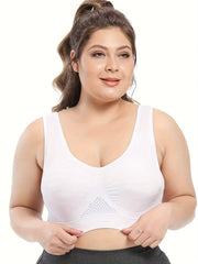 Women's Sports Bra Tank Top Set Breathable Wire-Free with Pads