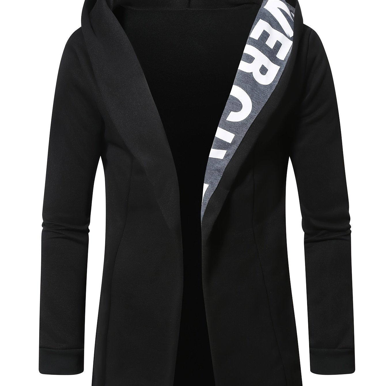 Chaqueta de cárdigan con capucha para hombre, de poliéster y elastano, color sólido, primavera y otoño, corte regular