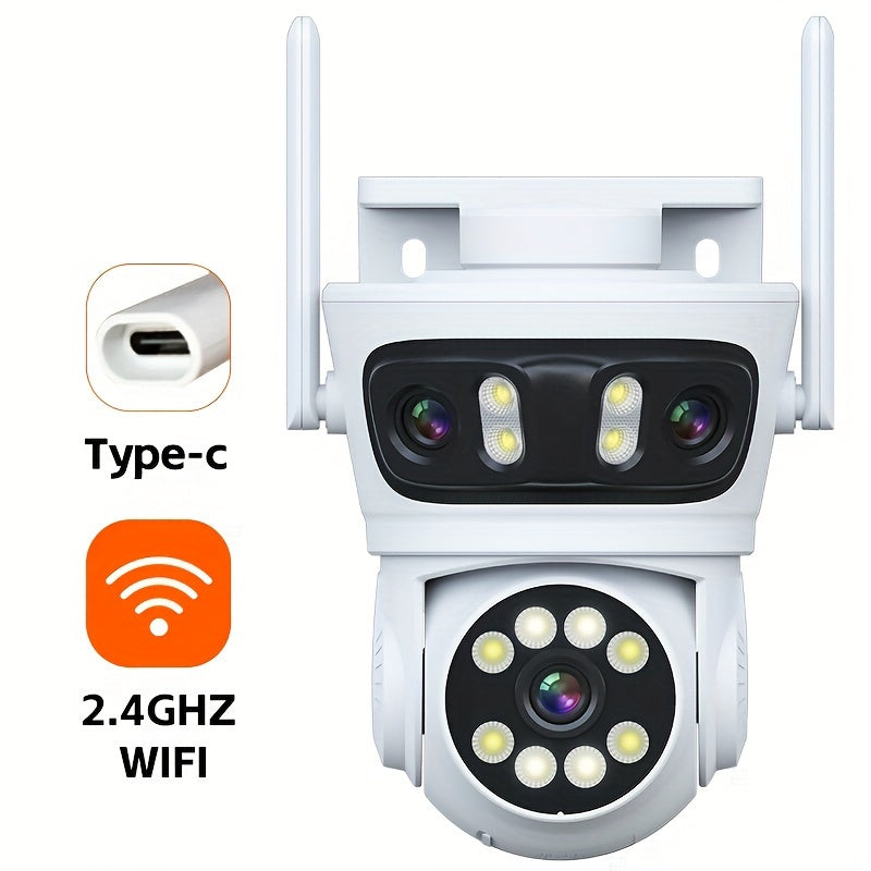 Wireless Security Camera with 360° Pan/Tilt AI Human Detection Night Vision