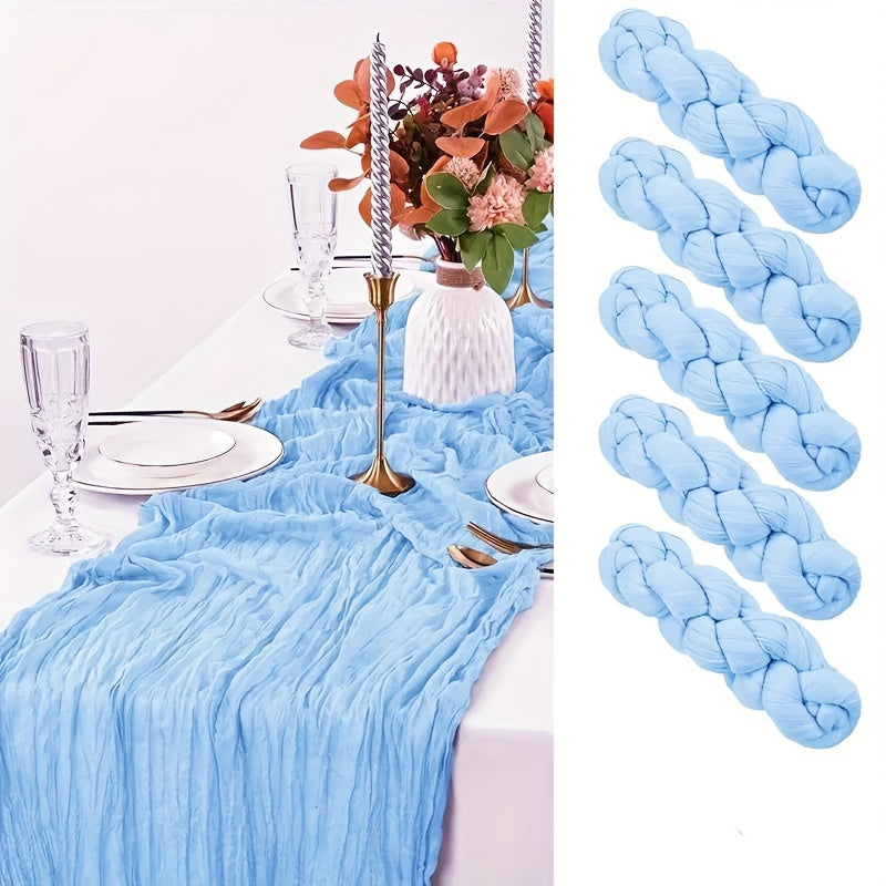Set of 5 Handmade Polyester Table Runners for Weddings and Events