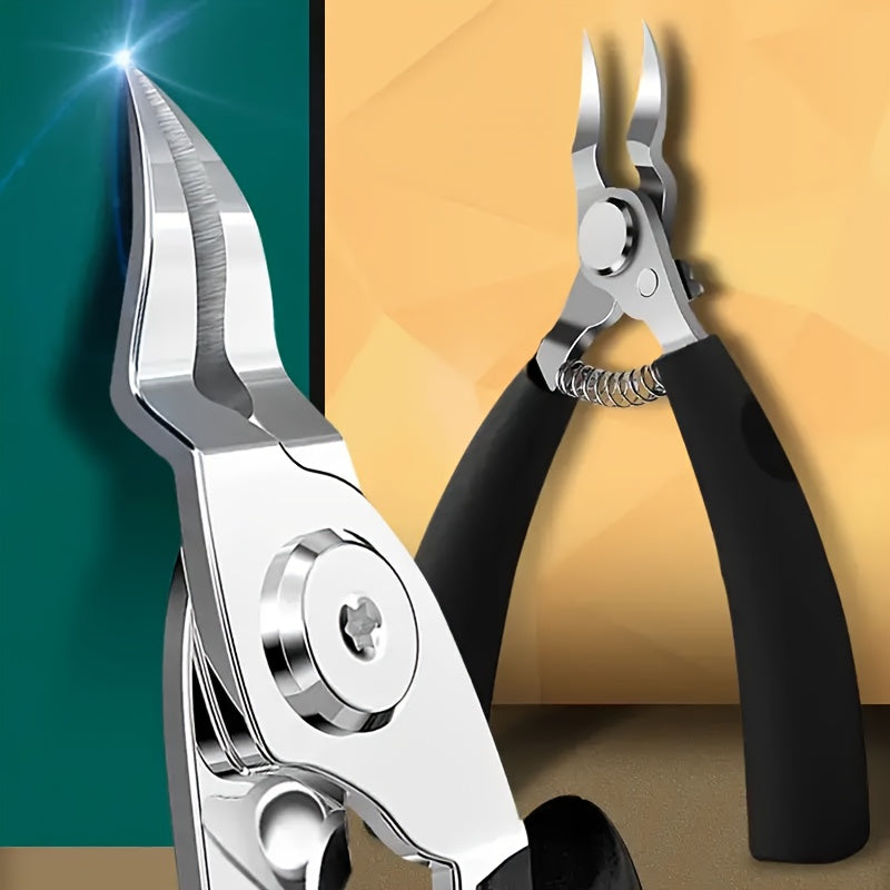 Stainless Steel Toenail Clippers for Thick Nails, Curved Blade, Professional