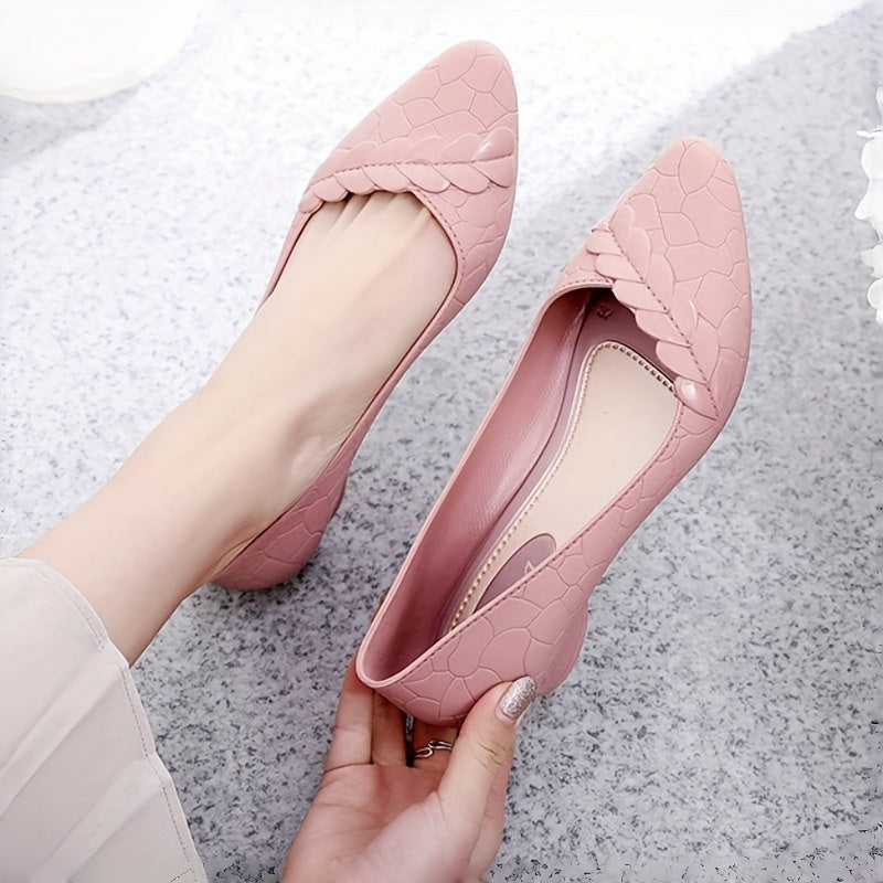 Women's Pointed Mid-Heel Shoes Stylish Comfortable Flat Shoes for Daily Wear